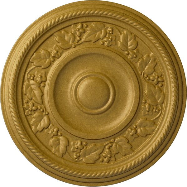 Ekena Millwork Tyrone Ceiling Medallion (Fits Canopies up to 6 3/4"), Hand-Painted Pharaohs Gold, 16 1/8"OD x 3/4"P CM16TYPGS - main